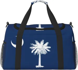 South Carolina Flag Print Weekender Bag Large Capacity Hand Travel Bag Carry On Tote Airplane Travel Tote