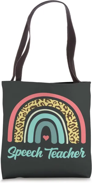 Speech Teacher Boho Leopard Rainbow Teaching Teach Debate Tote Bag