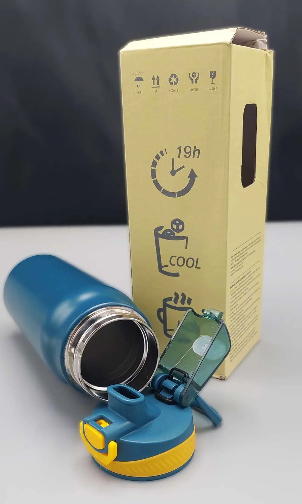 Sport Thermal Water Bottle, Portable High Capacity Double Wall Stainless Steel Vacuum Insulated Beverage Container For Outdoor Hot And Cold Resistant