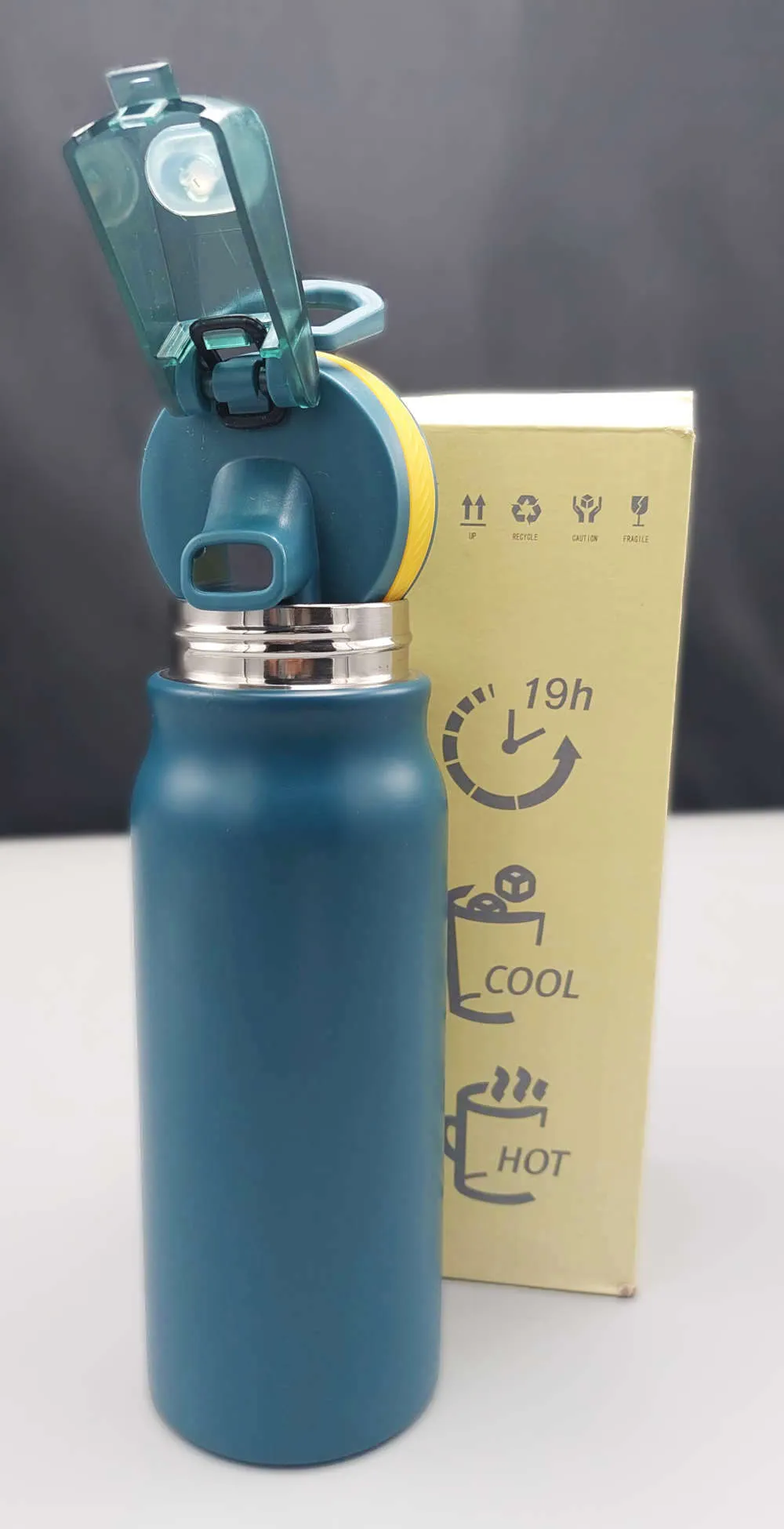 Sport Thermal Water Bottle, Portable High Capacity Double Wall Stainless Steel Vacuum Insulated Beverage Container For Outdoor Hot And Cold Resistant