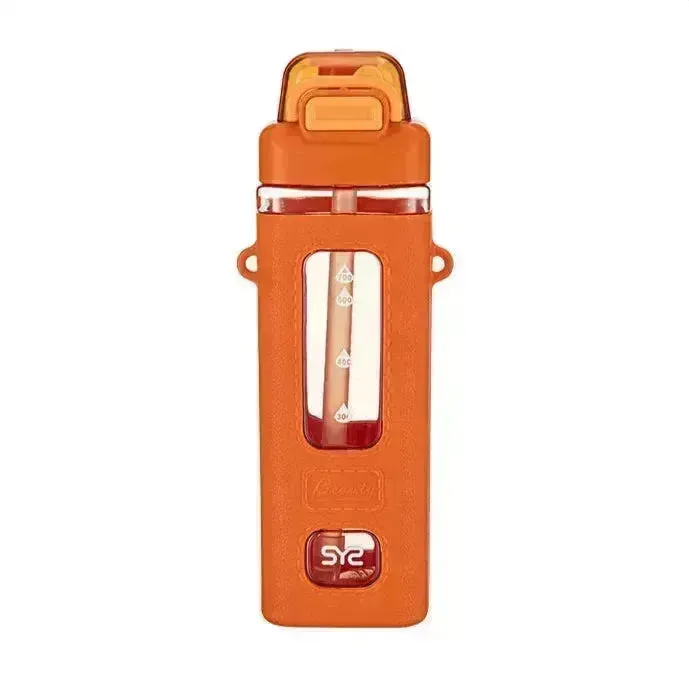 Square Motivational Straw Water Bottle (700 ml)