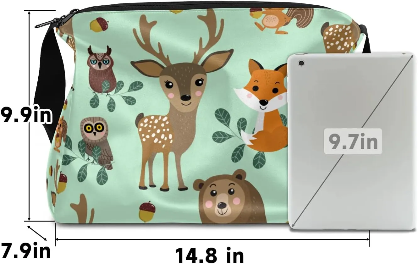 Squirrel Deer Owl Small Gym Bag for Men Women Workout Sport Duffle Bag Waterproof Weekender Overnight Bag Lightweight Carry on Tote Bag Crossbody Shoulder Travel Bag for Swim Yoge Dance