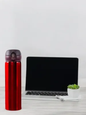 Stainless Steel Thermos Flask, Red - 500 ml
