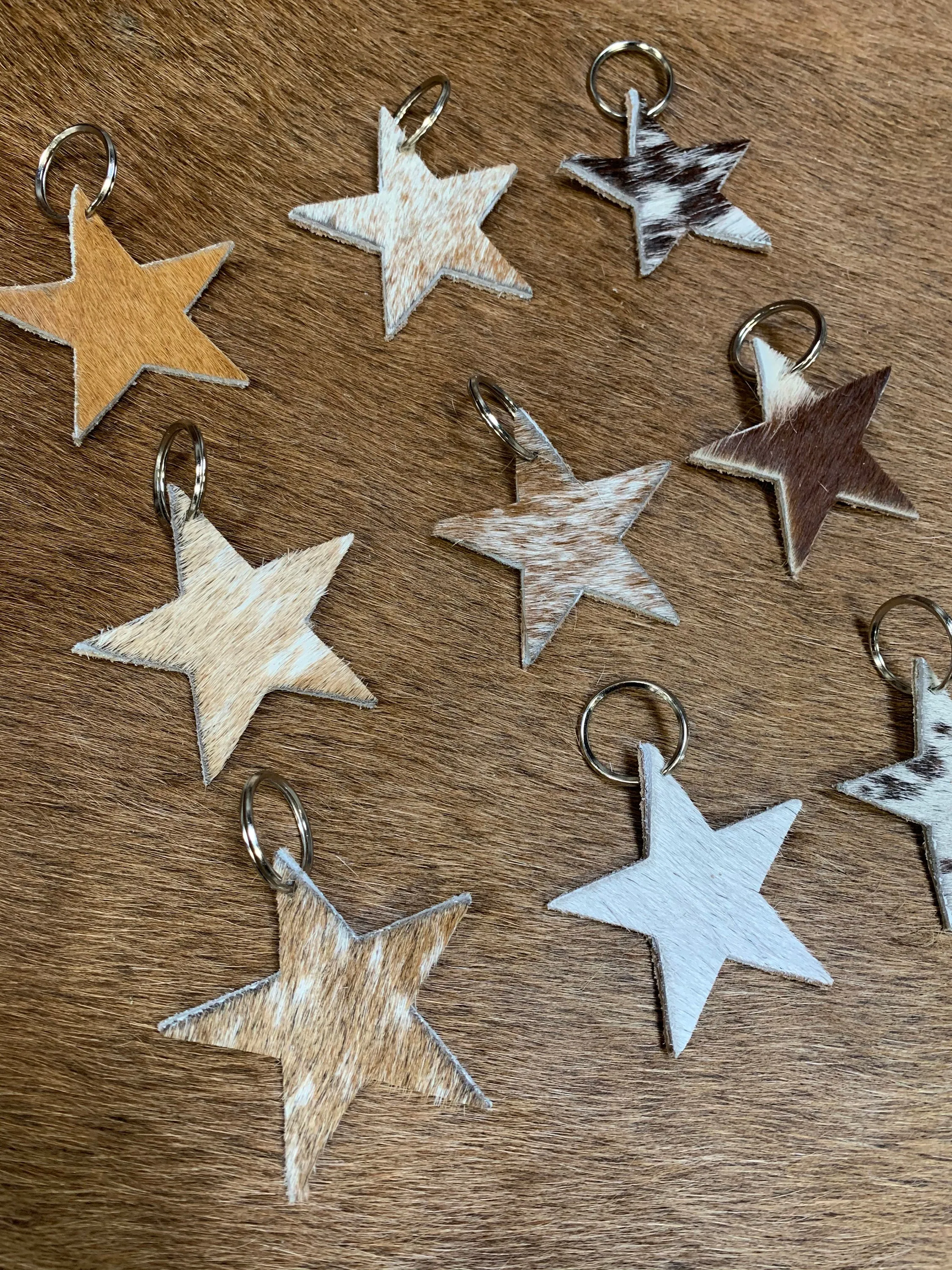 Star Cowhide Keychain