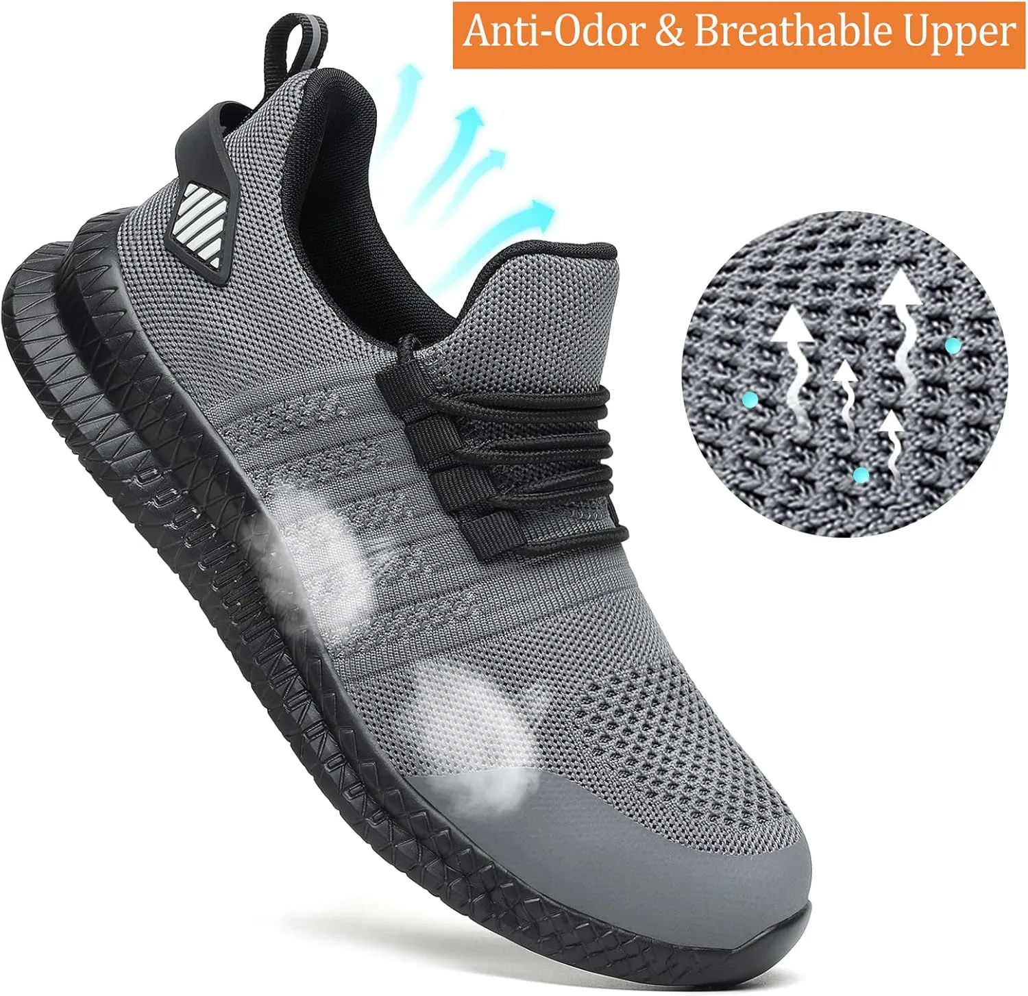 Steel Toe Shoes for Men and Women Comfortable Lightweight Work Safety Shoes Puncture Proof Slip Resistant Indestructible Sneakers Construction Work Utility