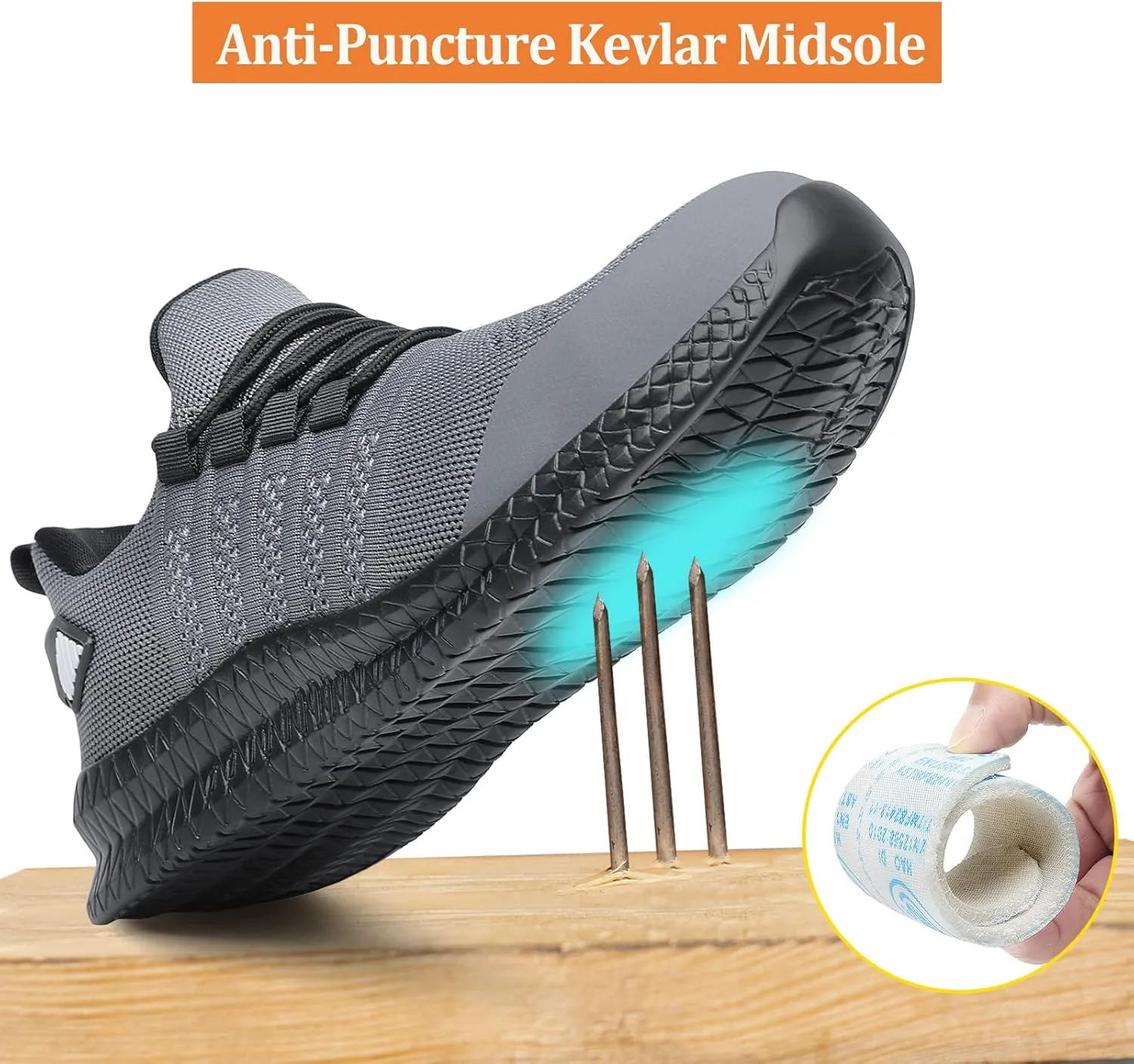 Steel Toe Shoes for Men and Women Comfortable Lightweight Work Safety Shoes Puncture Proof Slip Resistant Indestructible Sneakers Construction Work Utility