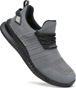 Steel Toe Shoes for Men and Women Comfortable Lightweight Work Safety Shoes Puncture Proof Slip Resistant Indestructible Sneakers Construction Work Utility