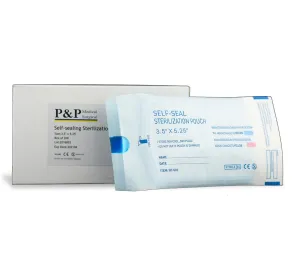 Sterilization Pouches 3.5”x5.25” Self-Sealing Autoclave Bags with Indicators for Professional Surgical Instrument Cleaning Box of 1000