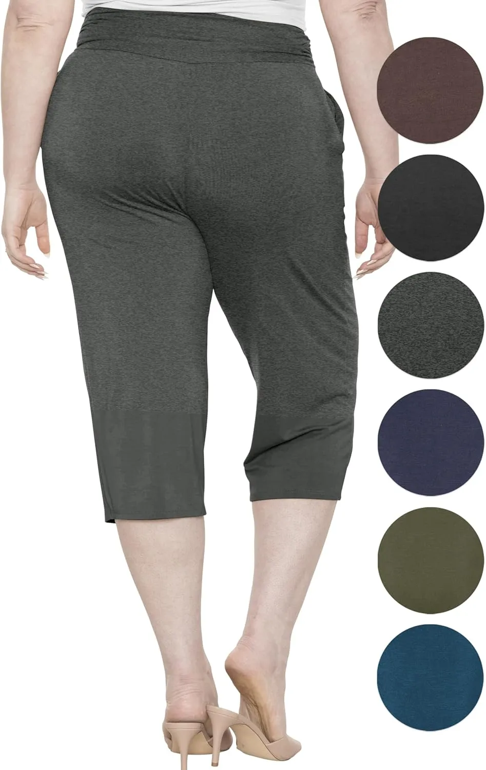 STRETCH IS COMFORT Women's Straight Leg and Flowy Gaucho Pants with Pockets | Small-5X