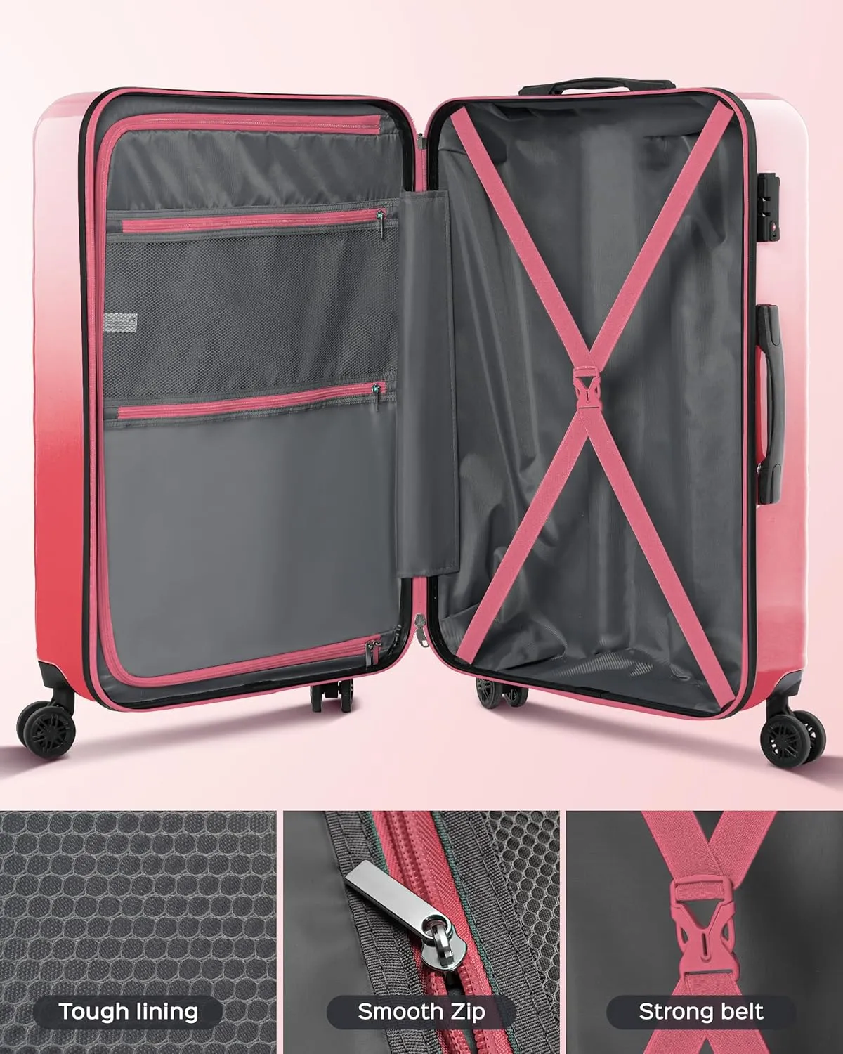 Suitour Luggage Sets with Spinner Wheels TSA Lock, 20/28 Luggage sets 2 piece for Travel