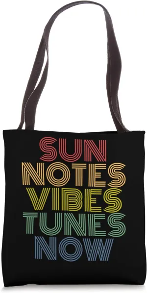 Sun Notes Vibes Tunes Now Retro Summer Tote Bag