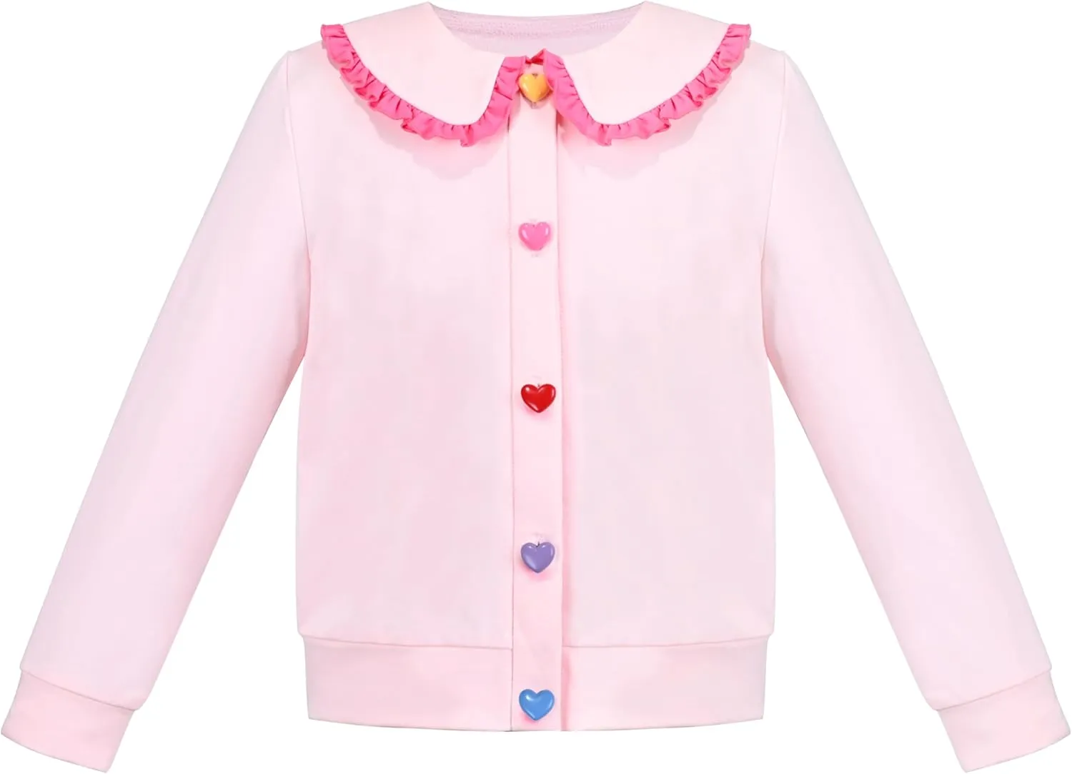Sunny Fashion Girls Cardigan Button Up Sweater Long Sleeve Warm Casual Knit Jacket