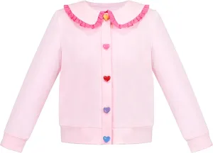 Sunny Fashion Girls Cardigan Button Up Sweater Long Sleeve Warm Casual Knit Jacket