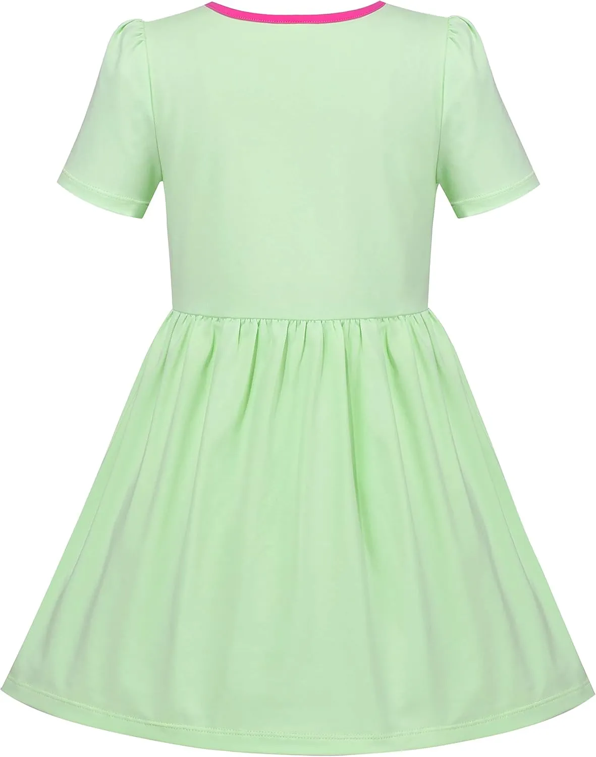 Sunny Fashion Girls Dress Colorful Striped Knitted Cotton Stretch School