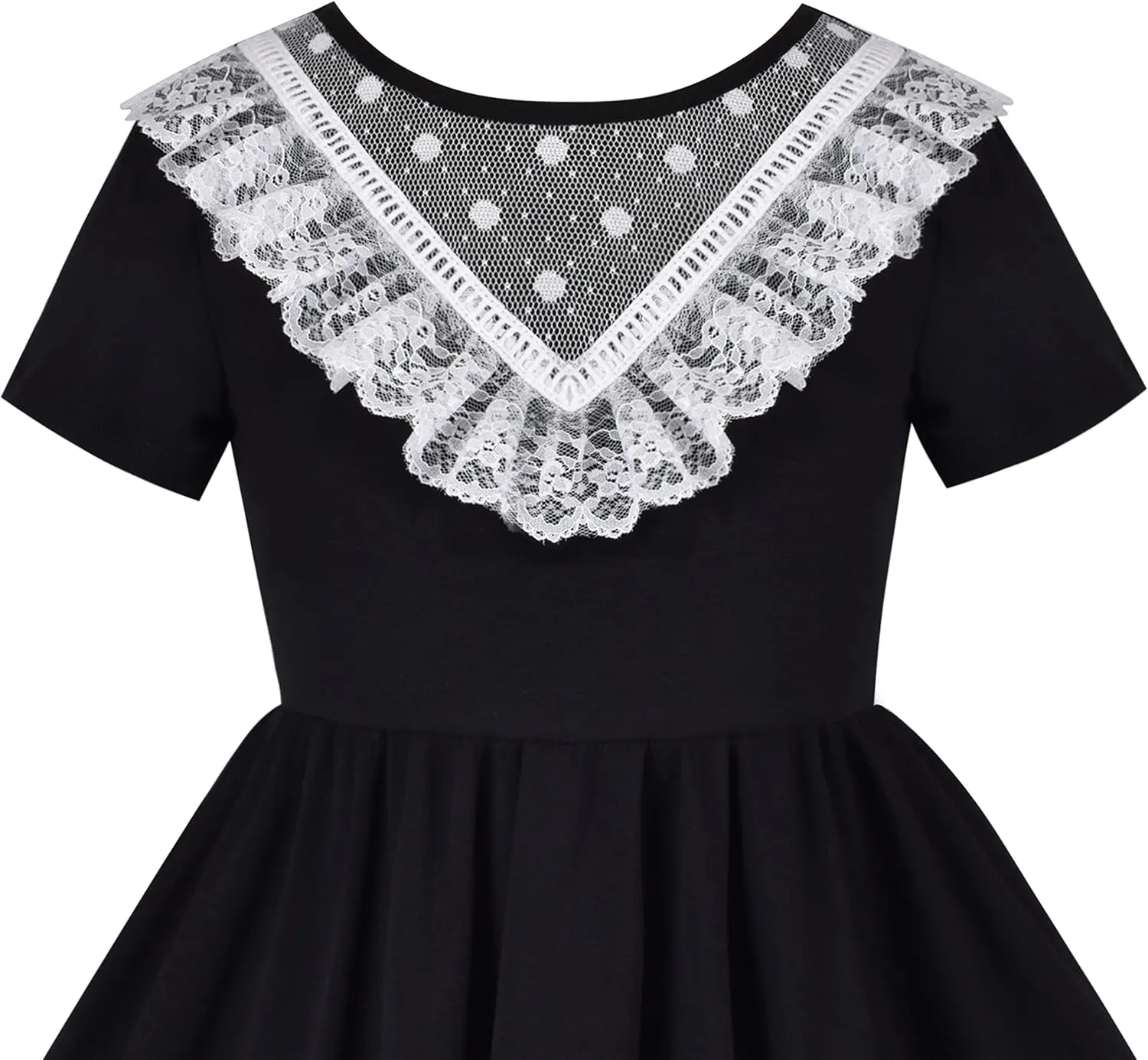 Sunny Fashion Girls Dress Colorful Striped Knitted Cotton Stretch School