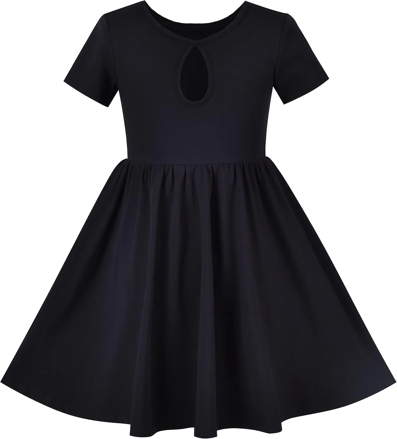 Sunny Fashion Girls Dress Colorful Striped Knitted Cotton Stretch School
