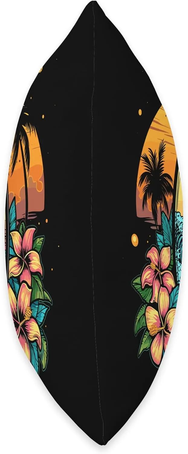 Surfboard Comic Look Surfing Trip Throw Pillow