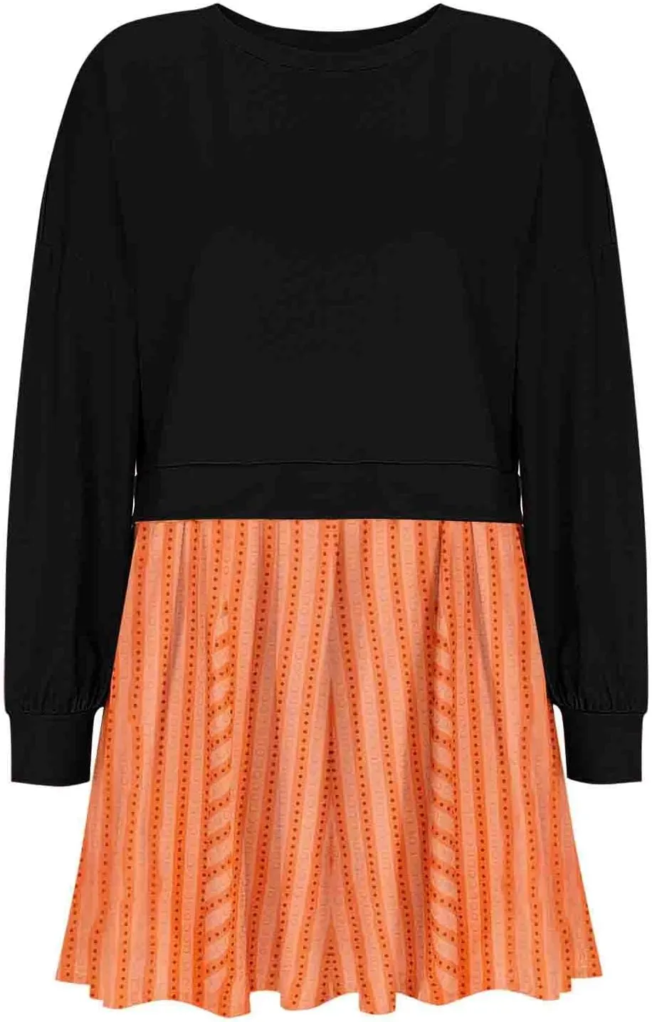 Sweatshirts Dresses for Women Crewneck Long Sleeve Patchwork Mini Dress Funny Print Graphic Shirt Loose Pullover Tops
