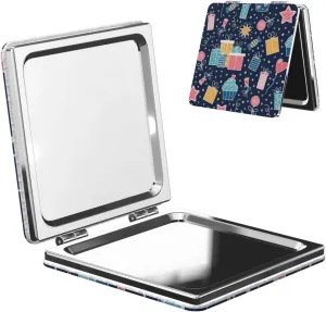Sweets Balloons and Hearts Women Small Makeup Mirror Portable Pocket Cosmetic Mirror for Travel