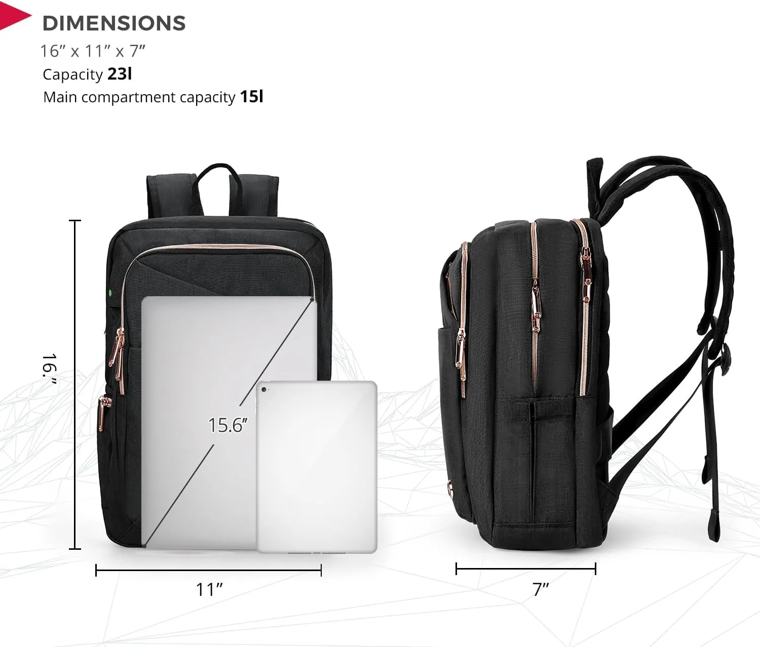 Swissdigital Design Business Laptop Backpack For Women,With USB Charging Port Computer Work Backpack,Fits 15.6 Inch Laptop Travel Casual Backpack,Black | KATY ROSE
