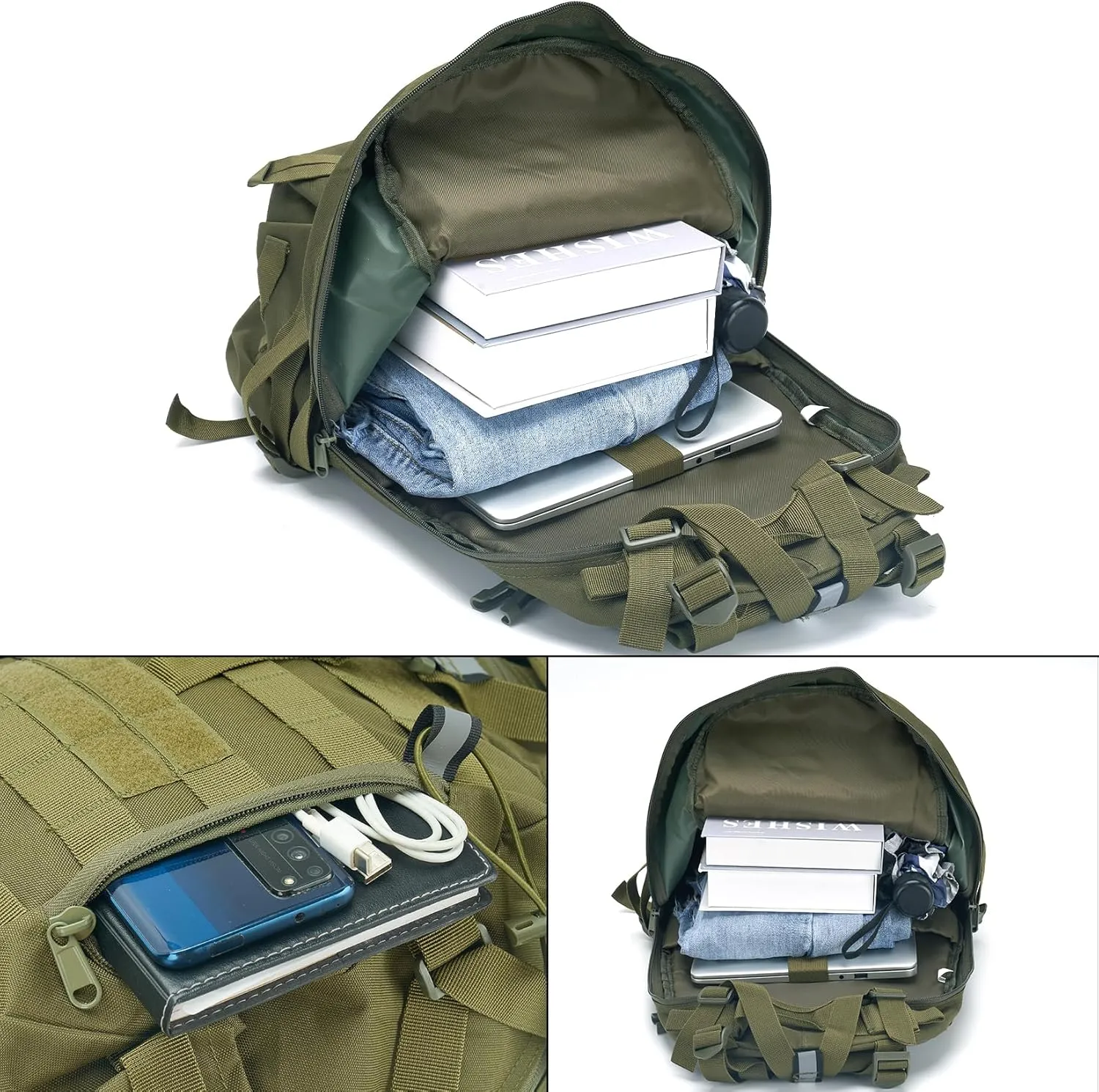 Tactical Backpack Military Molle Bag Camping Trekking Fishing Gym Traveling Motorcycle Hiking Daypack