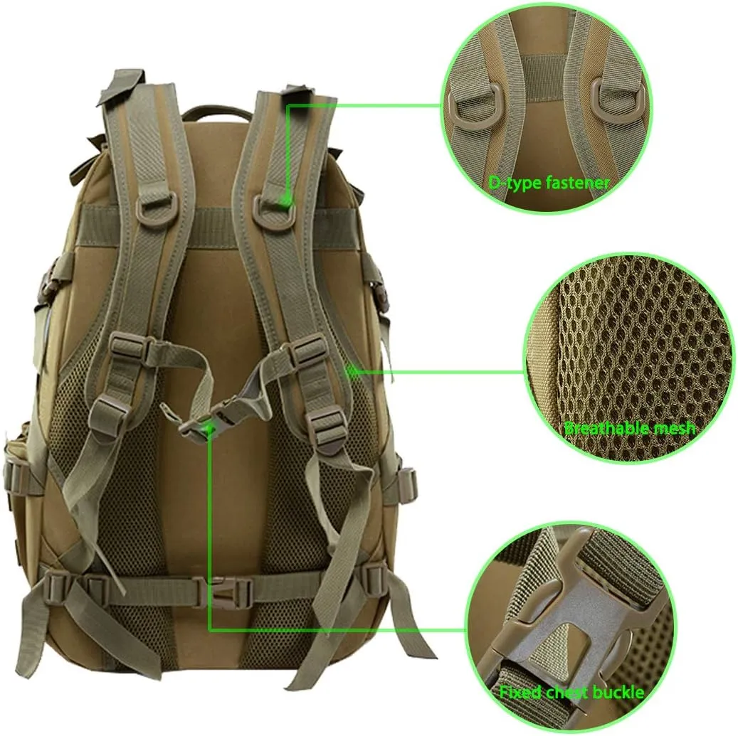 Tactical Backpack Military Molle Bag Camping Trekking Fishing Gym Traveling Motorcycle Hiking Daypack