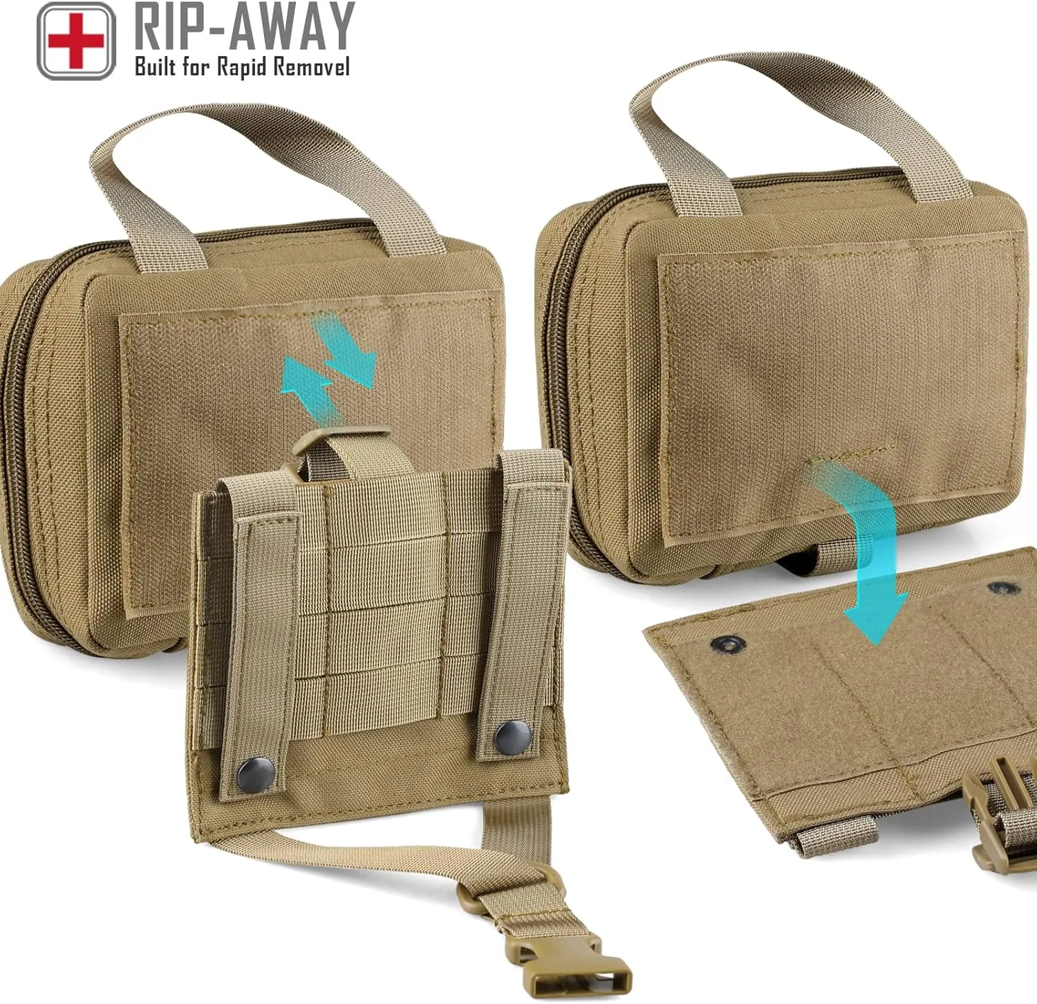 Tactical EMT Pouch, Rip Away Molle Medical Pouches IFAK Tear-Away First Aid Kit Emergency Survival Bag for Travel Outdoor Hiking