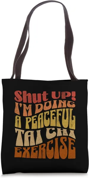 Tai Chi questionable mood, funny sarcastic Vintage Yin Yang Tote Bag