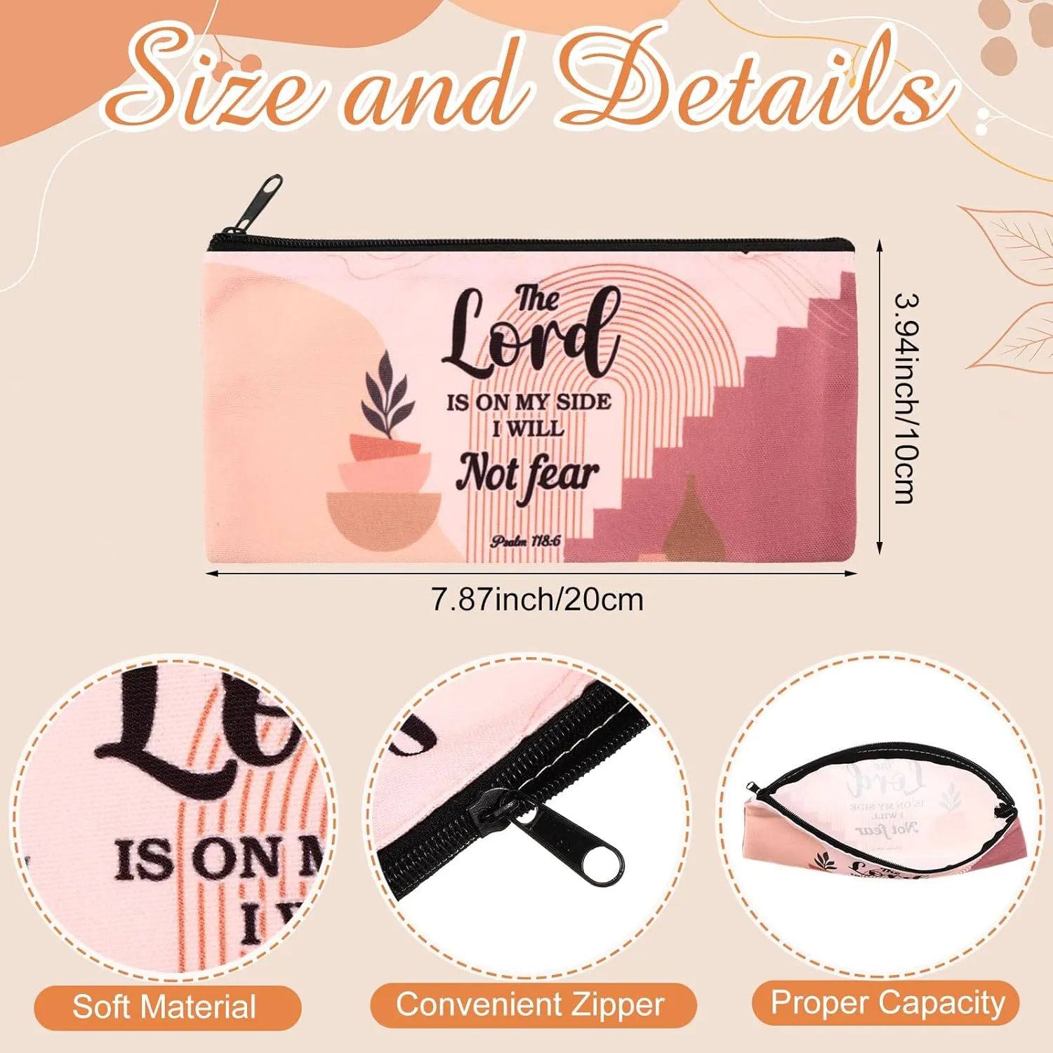 Talltalk 14 Pcs Christian Cosmetic Bags Bulk Christian Gift for Women Makeup Bags Inspirational Bible Verse Pencil Pouch for Graduation Mother's Day Travel Motivational Religious Favors(Boho)