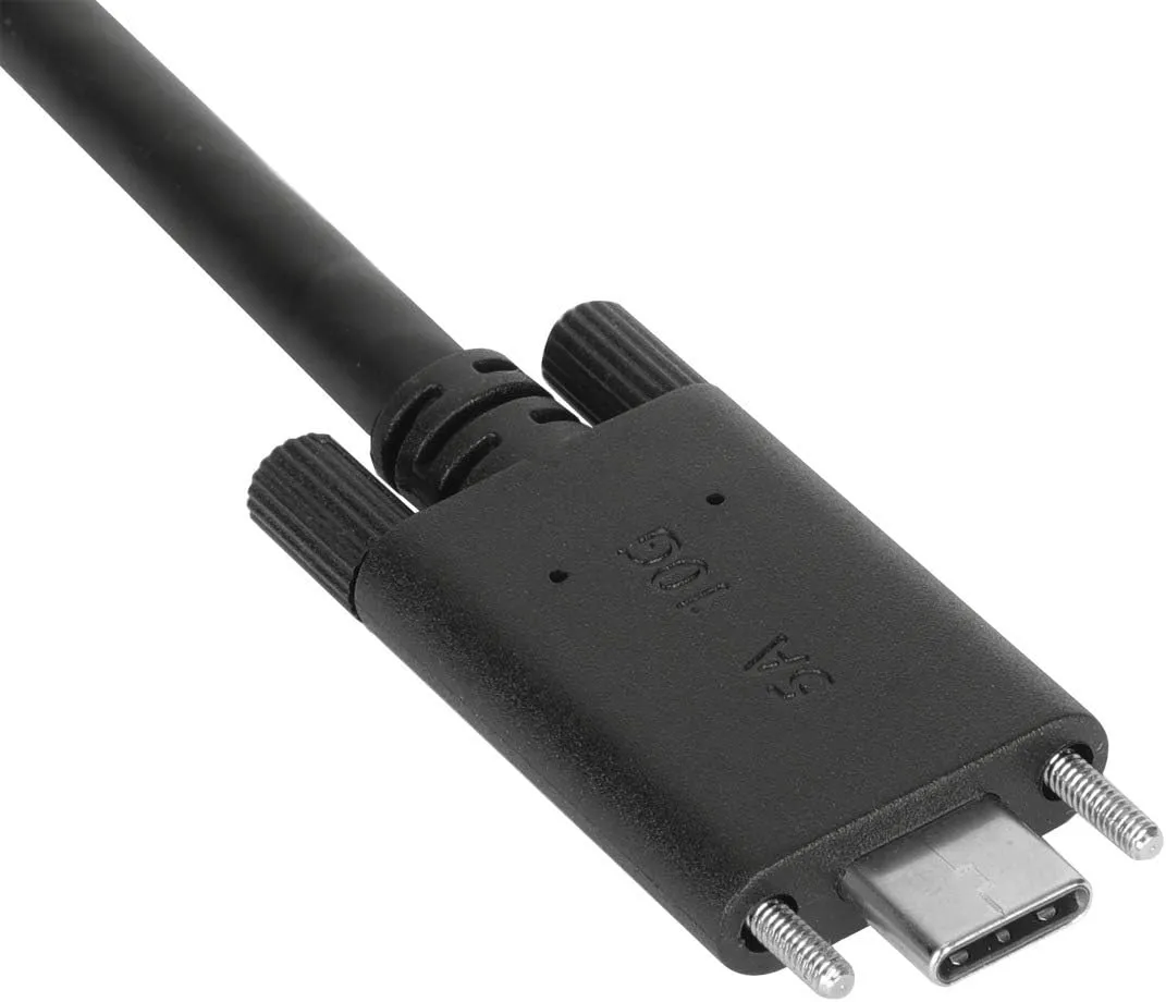 Targus USB-C Male to USB-C Male Cable with Screw and USB-A Tether, 1M Length for Secure and Reliable Connectivity, Compact Design for Travel (ACC1133GLX)