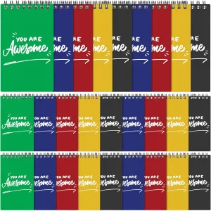 Tatuo 50 Pcs Inspirational Spiral Notepads Thank You Gift Mini Motivational Journal Small Pocket Notebooks Employee Appreciation Gift for Teacher Nurse School Office Coworker Team Graduation(Awesome)