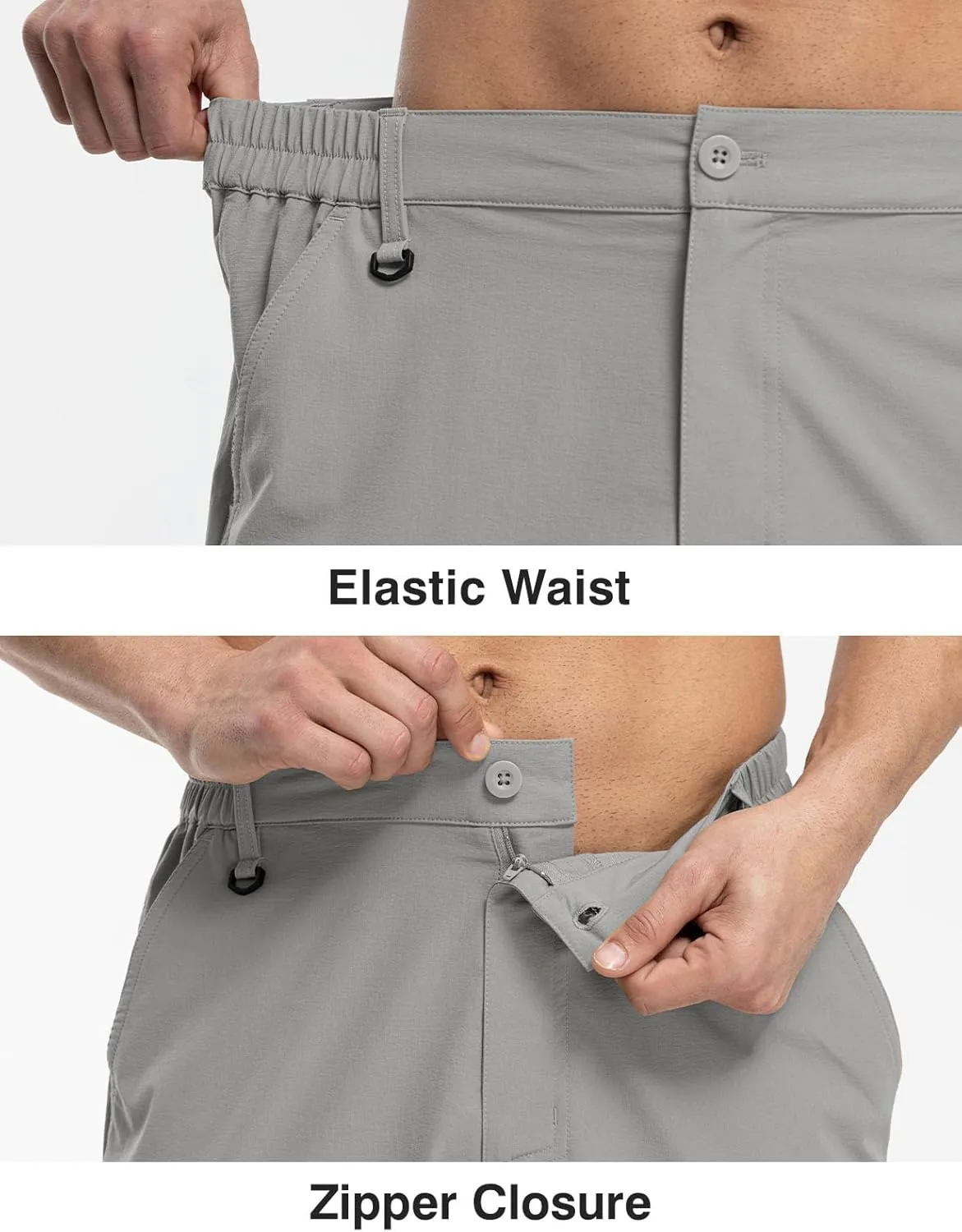 TBMPOY Men's Hiking Shorts Quick Dry 6 Cargo Pockets Water Resistants Stretch Shorts with Pockets