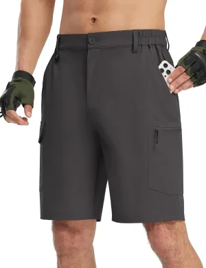 TBMPOY Men's Hiking Shorts Quick Dry 6 Cargo Pockets Water Resistants Stretch Shorts with Pockets