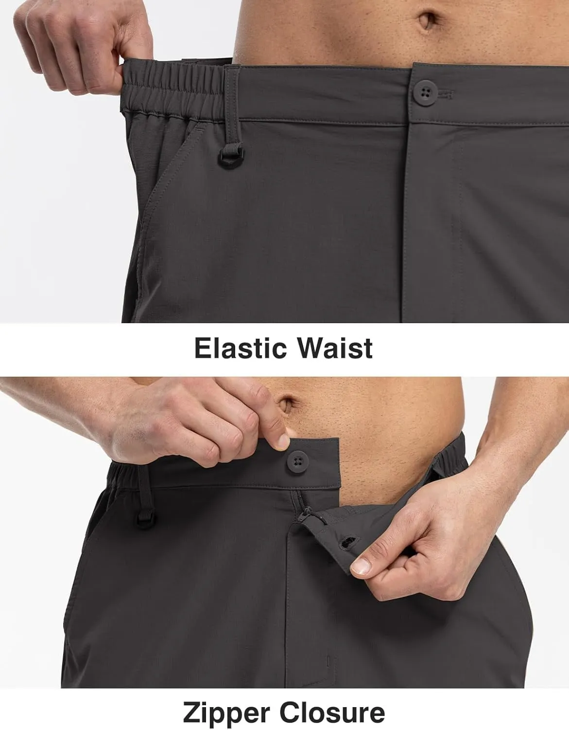 TBMPOY Men's Hiking Shorts Quick Dry 6 Cargo Pockets Water Resistants Stretch Shorts with Pockets