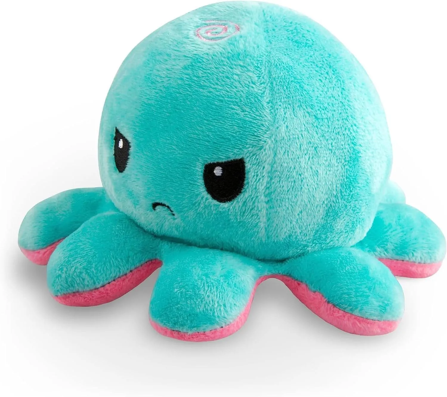 TeeTurtle - The Original Reversible Octopus Plushie - Pink   Aqua - Cute Sensory Fidget Stuffed Animals That Show Your Mood, 4 inch