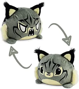 TeeTurtle - The Original Reversible Wild Cat Plushie - Lynx - Cute Sensory Fidget Stuffed Animals That Show Your Mood