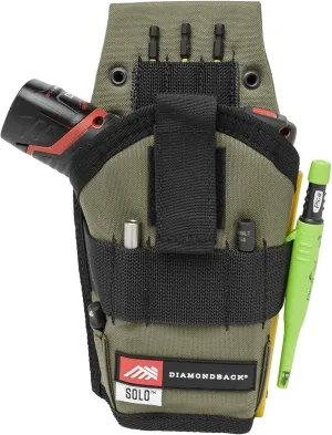 The Diamondback Solo Drill Driver Holster, Black | Holder for Driver, Cordless Drill, Screwguns, and Tools | 7 Drill Bit Slots | 6"x3"x12"