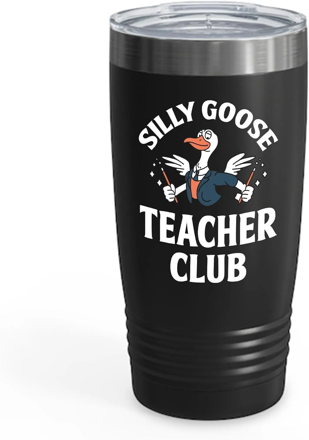 The Next Silly Goose Teacher Club Funny Silly Teacher School Tumbler For Men Women(Black, 20oz)
