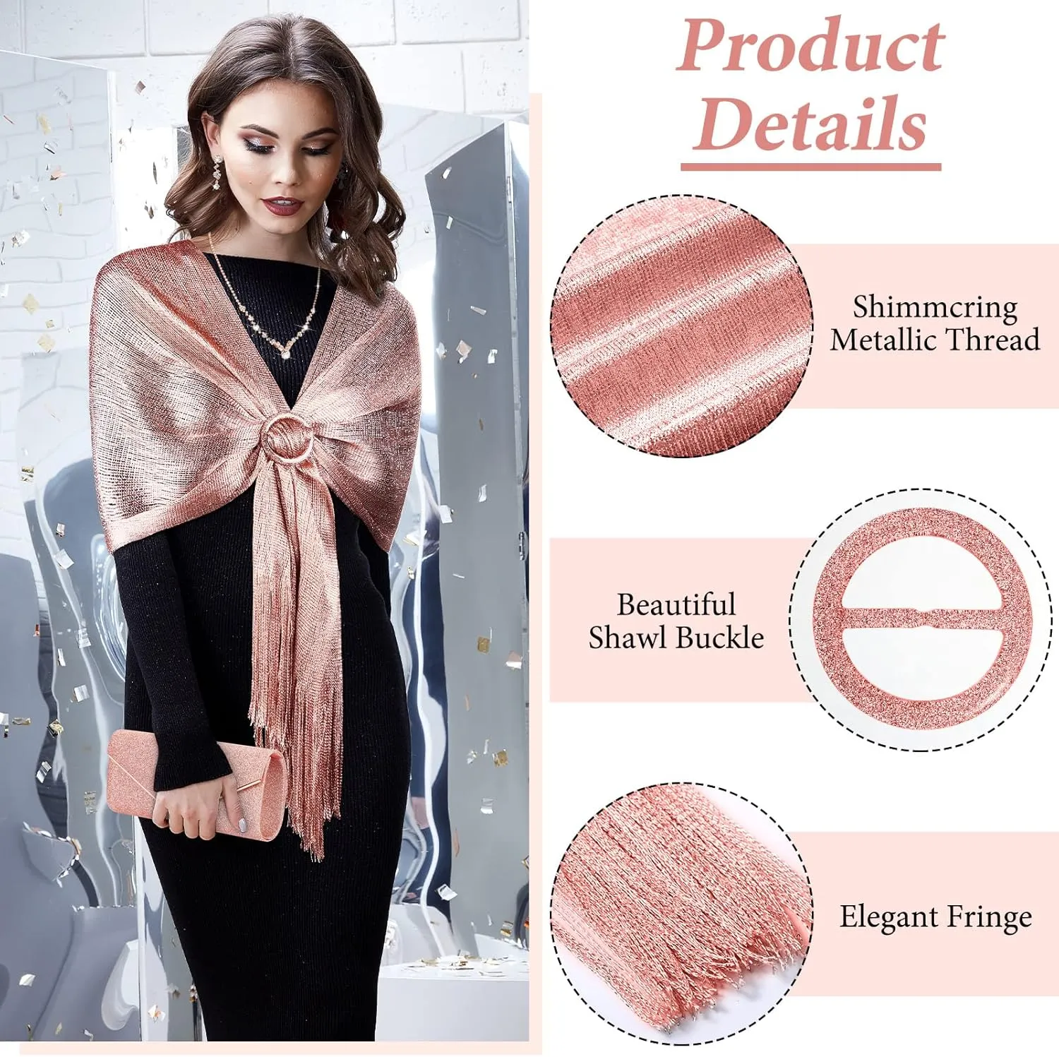 Tiamon 5 Pcs Rhinestone Jewelry Sets Shawls and Wraps Formal Clutch Purses for Women Evening Dresses Bridal Weddings