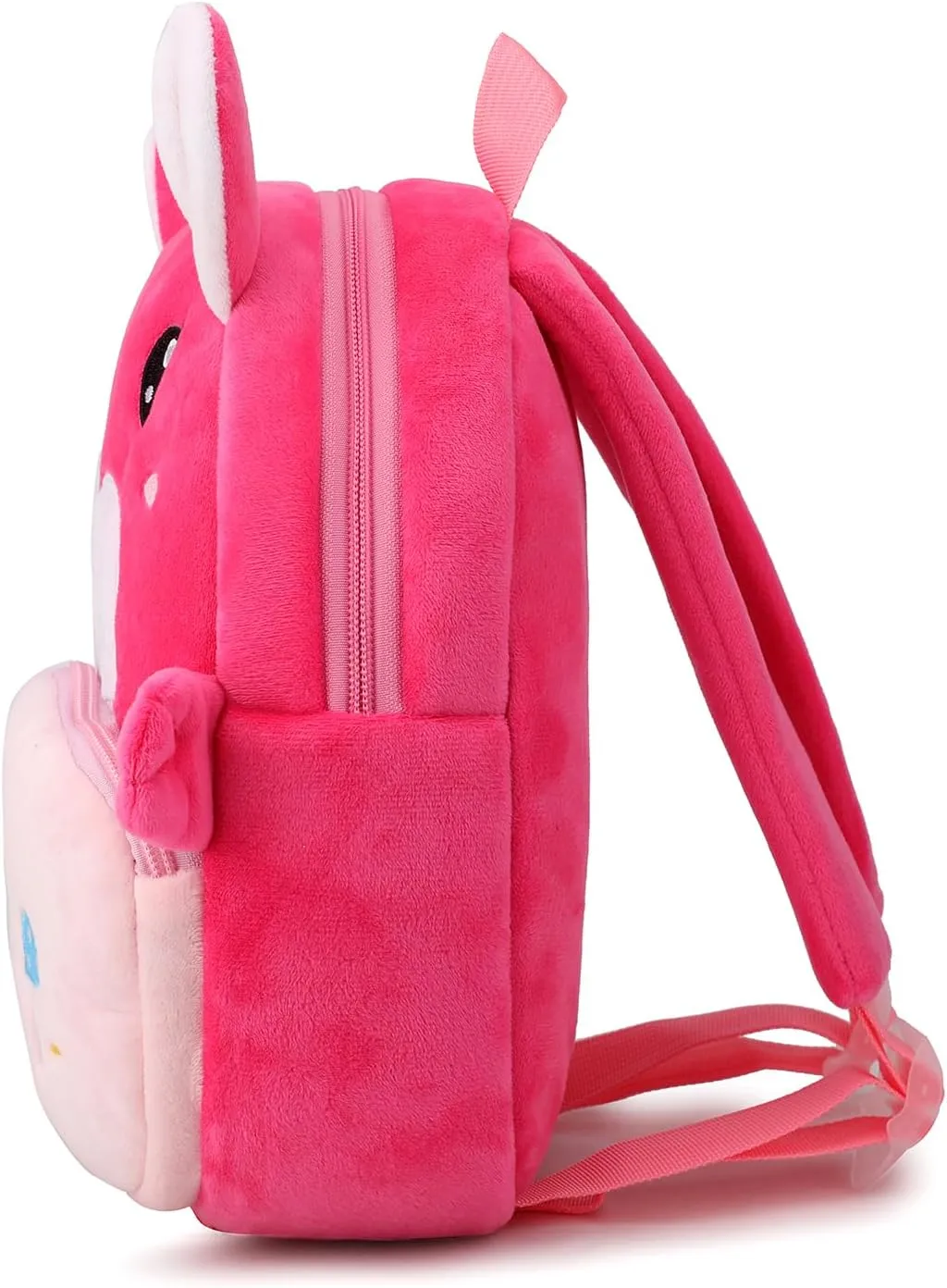 Toddler Backpack for Boys and Girls, Cute Soft Plush Animal Cartoon Mini Backpack Little For Kids 2-6 Years (Fuchsia Bunny)