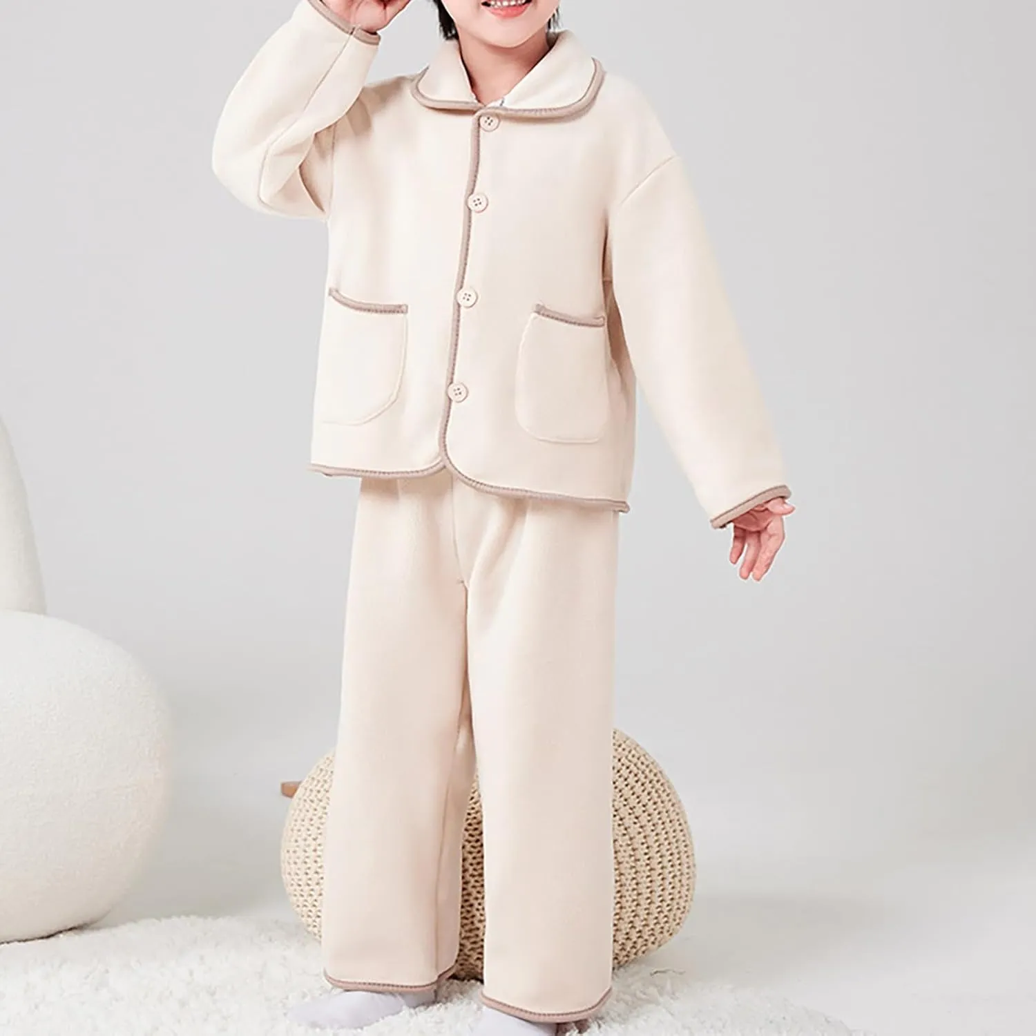 Toddler Plaid Pajama Boys And Girls In Small Children In The Fall And Winter Shaking Grain Velvet Fashion