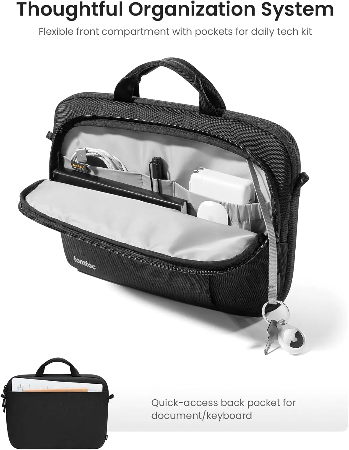 tomtoc 360 Protective Laptop Carry Case for 14-inch MacBook Pro M4/M3/M2/M1 Pro/Max A3112 A3401 A3185 A2992 A2918, Water-resistant Laptop Shoulder Bag for 13-inch MacBook/iPad Pro M4/iPad Air M3 M2