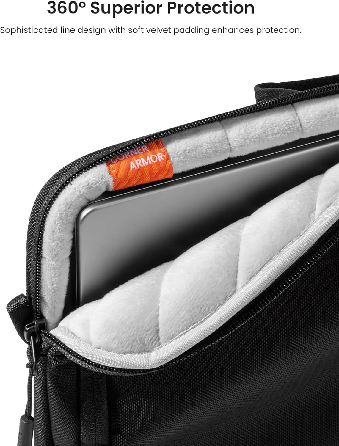 tomtoc 360 Protective Laptop Carry Case for 14-inch MacBook Pro M4/M3/M2/M1 Pro/Max A3112 A3401 A3185 A2992 A2918, Water-resistant Laptop Shoulder Bag for 13-inch MacBook/iPad Pro M4/iPad Air M3 M2
