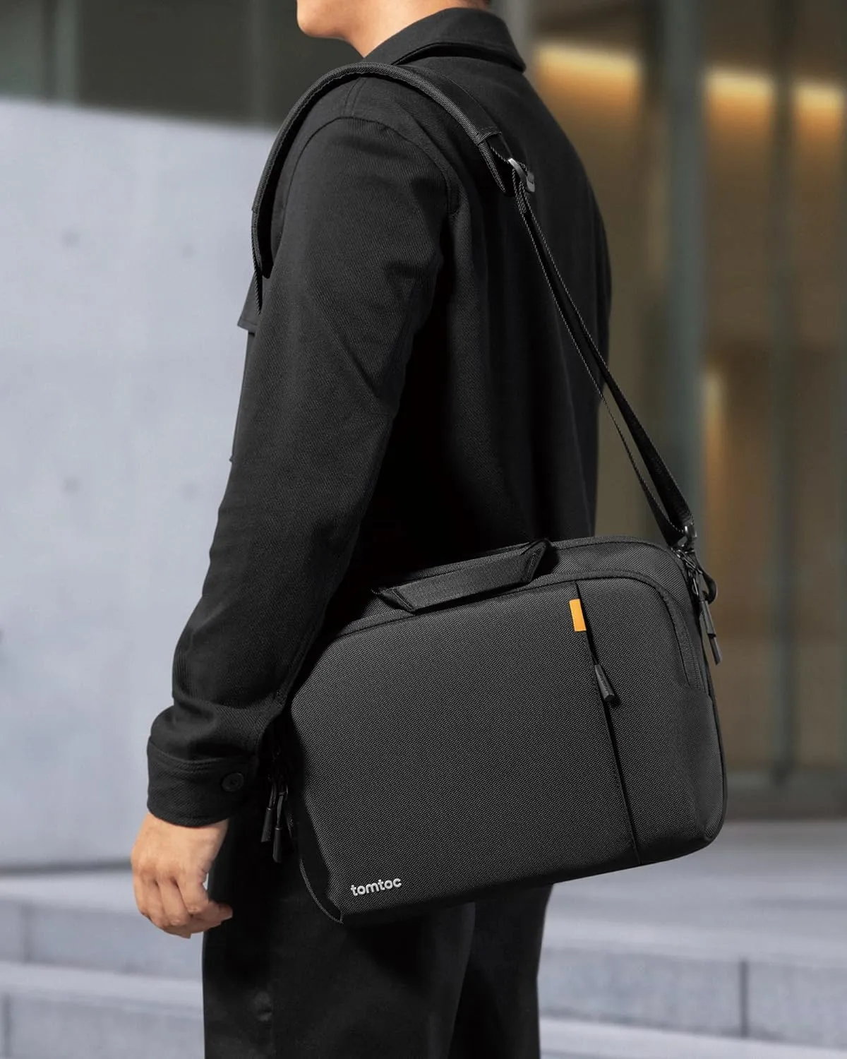 tomtoc 360 Protective Laptop Carry Case for 14-inch MacBook Pro M4/M3/M2/M1 Pro/Max A3112 A3401 A3185 A2992 A2918, Water-resistant Laptop Shoulder Bag for 13-inch MacBook/iPad Pro M4/iPad Air M3 M2