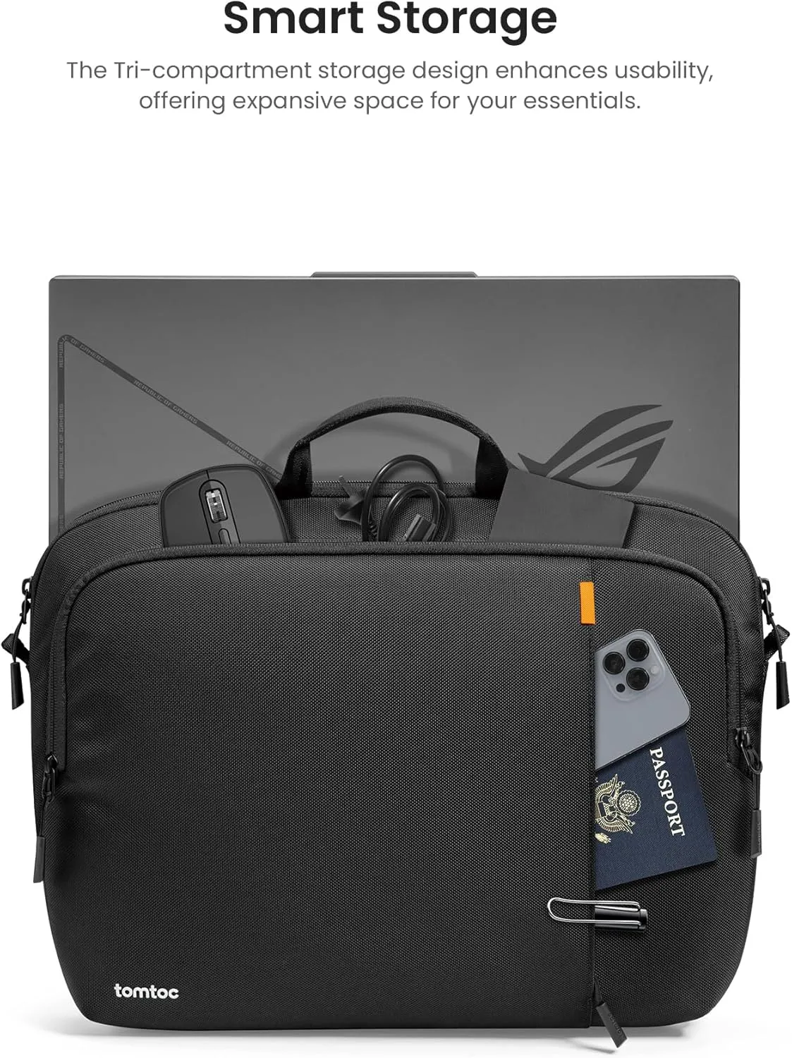 tomtoc 360 Protective Slim Laptop Case with Shoulder Strap for 15.6 Inch Acer Dell HP ASUS Lenovo Samsung Laptop Notebook Chromebook, Water-Repellent Laptop Accessory Carrying Bag for Daily Business