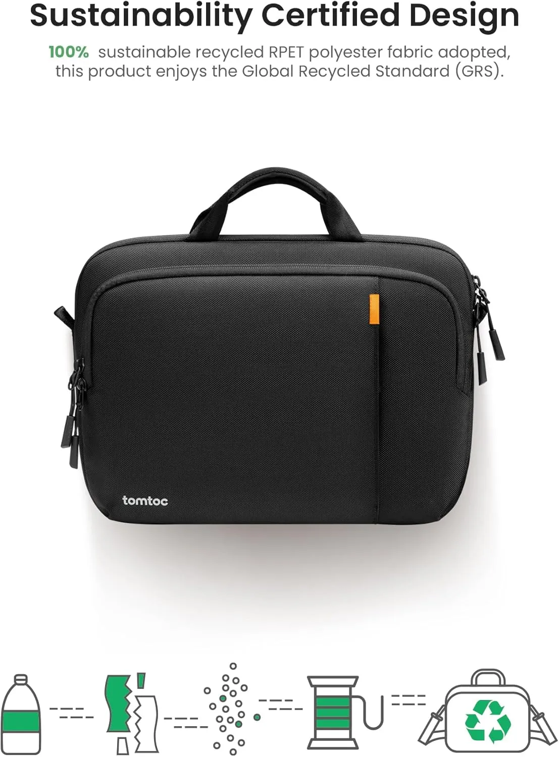 tomtoc 360 Protective Slim Laptop Case with Shoulder Strap for 15.6 Inch Acer Dell HP ASUS Lenovo Samsung Laptop Notebook Chromebook, Water-Repellent Laptop Accessory Carrying Bag for Daily Business