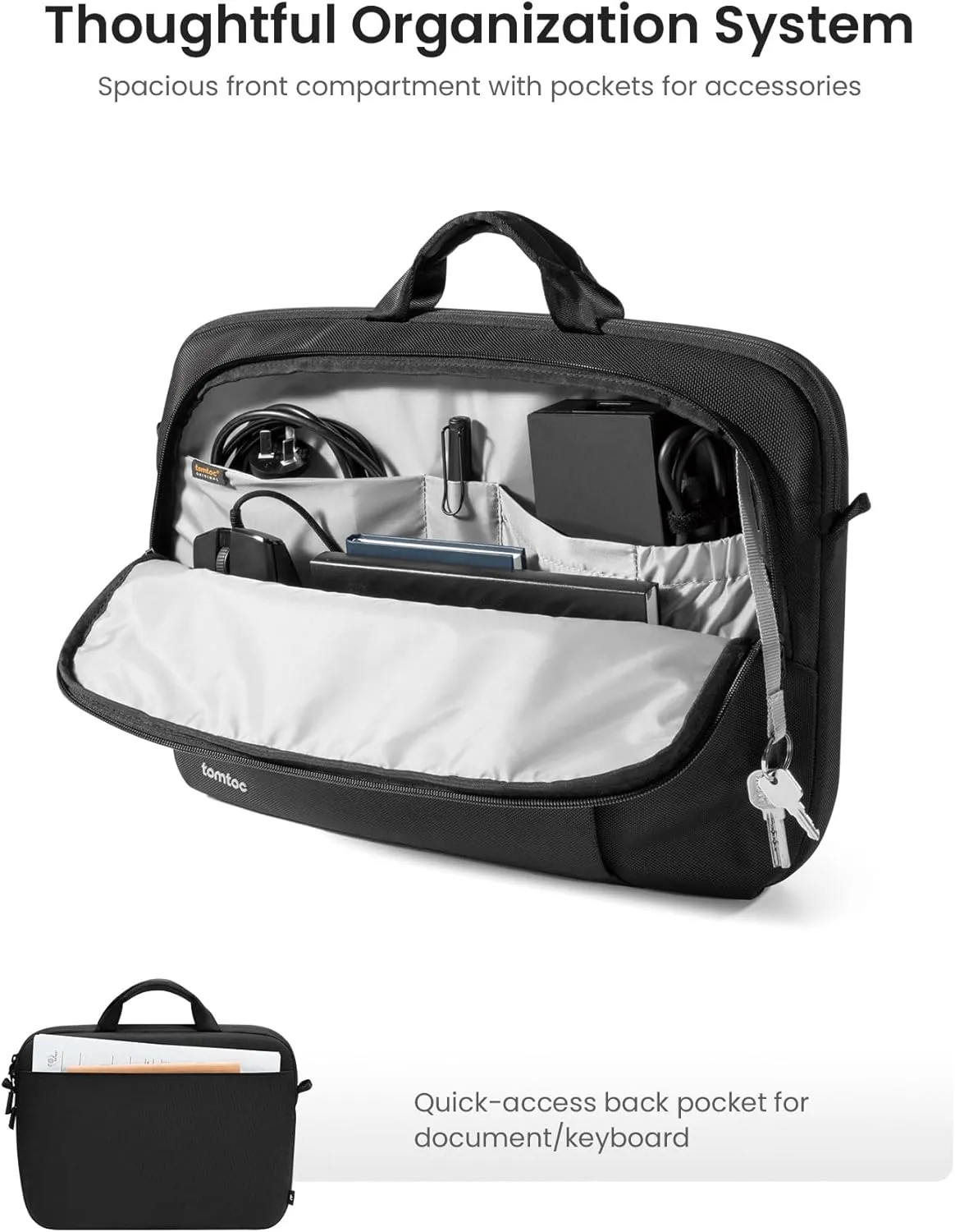 tomtoc 360 Protective Slim Laptop Case with Shoulder Strap for 15.6 Inch Acer Dell HP ASUS Lenovo Samsung Laptop Notebook Chromebook, Water-Repellent Laptop Accessory Carrying Bag for Daily Business