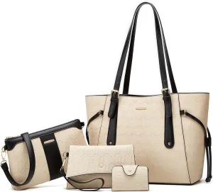 Tote Bag for Women Fashion Designer Handbags Leather Shoulder Bag Crossbody Bags Satchel Purse Set 4pcs