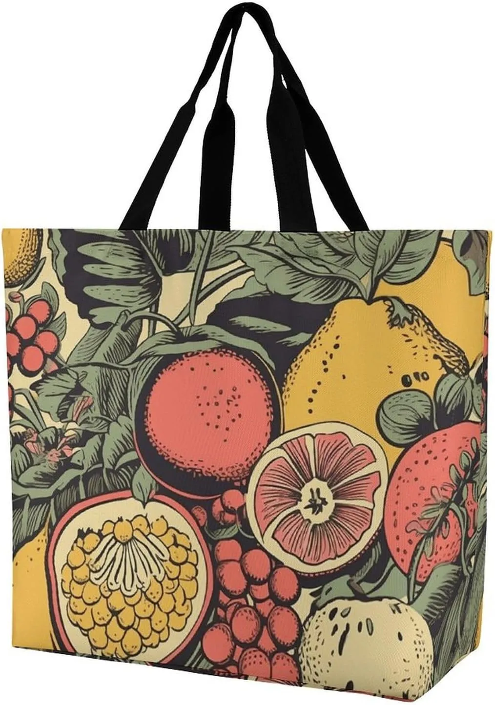 Tote Bag Grocery Bag for Women Shopping Bag Fruits And Leaves Handbags Beach Bag Shoulder Bag for Shopping
