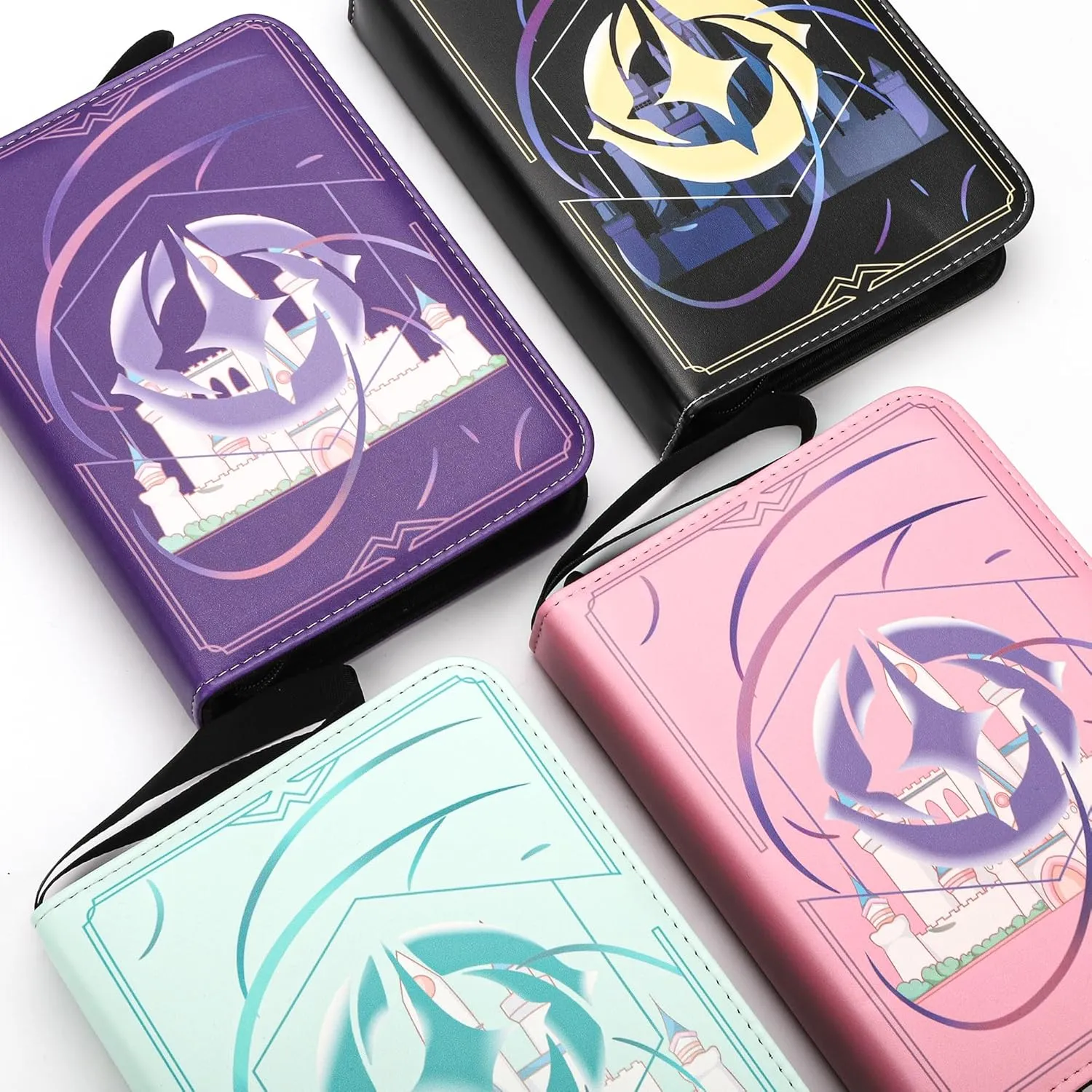 Trading Card Binder for Lorcana Cards Premium 4 Pocket Card Binder Compatible with Lorcana Cards 440 Pockets Capacity for TCG Storage Display Collection（Green 4)